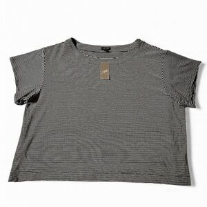 NWT J. Jill Wherever Navy and White Striped Top